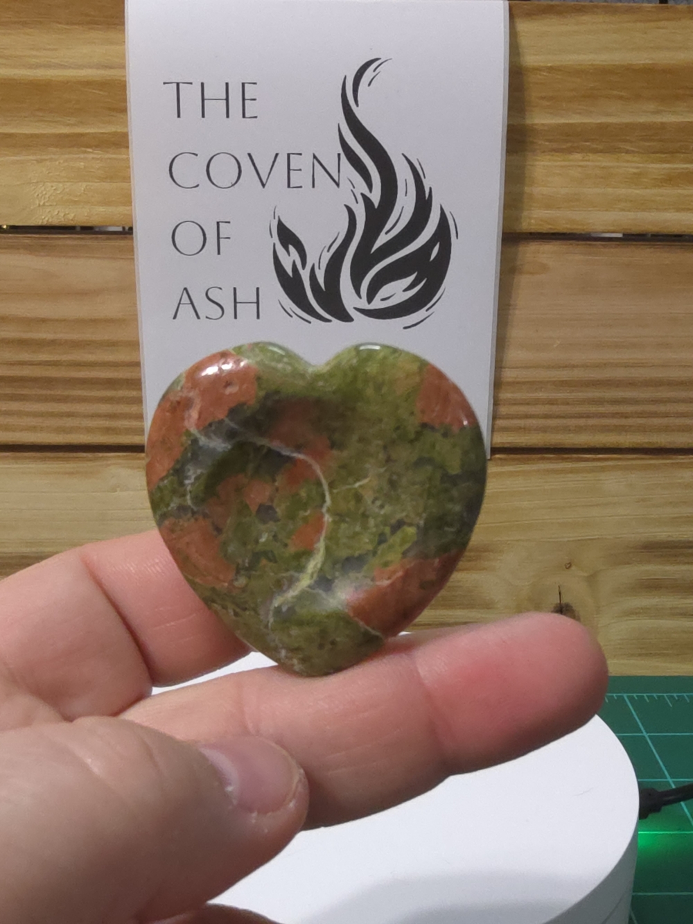 Unakite Heart Sphere Holder